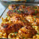 High Protein Honey Garlic Butter Chicken with Mac & Cheese