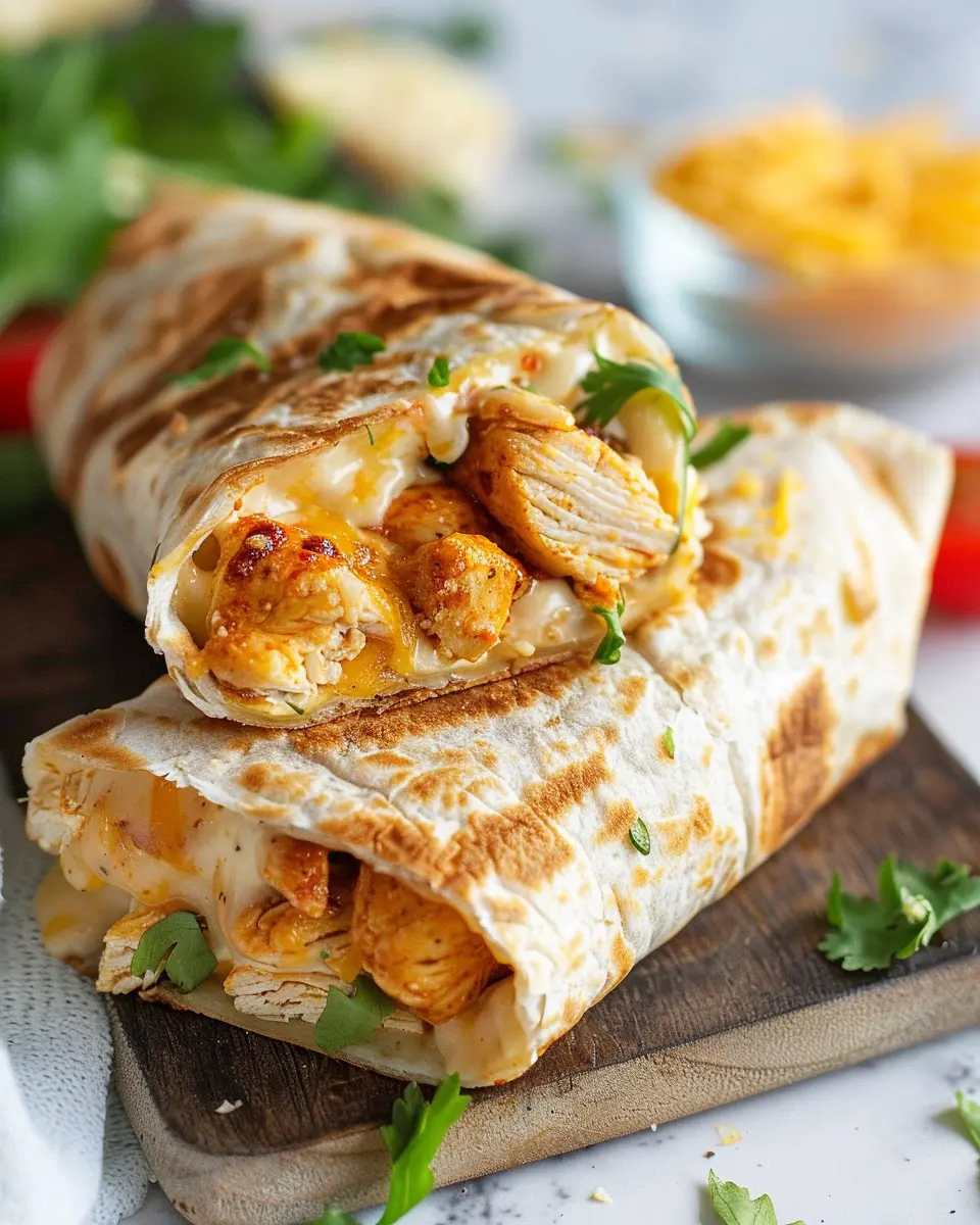 Cheesy Garlic Chicken Wraps: Easy, Flavor-Packed Delight