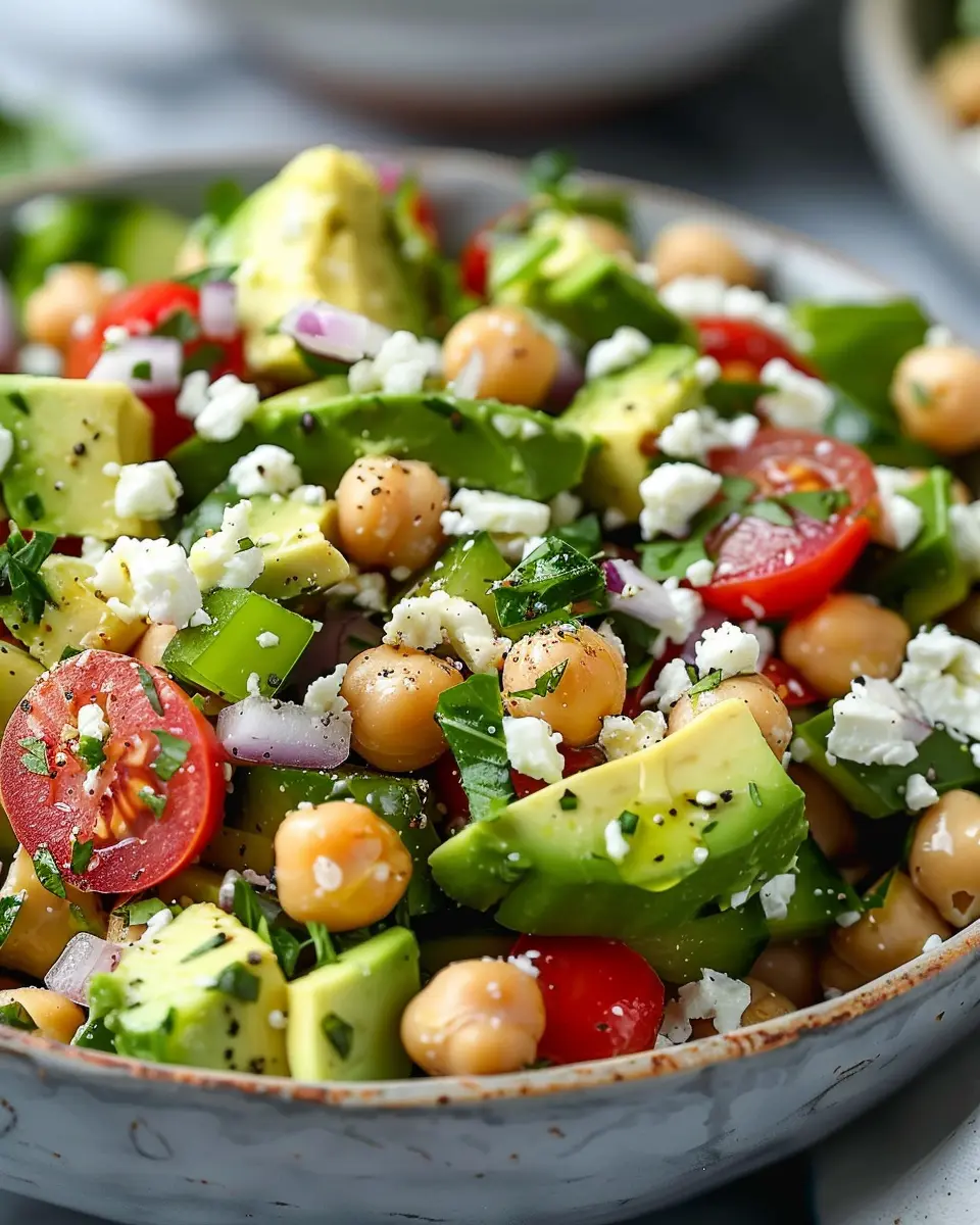 Chickpea Feta Avocado Salad: The Best Wholesome Lunch Option