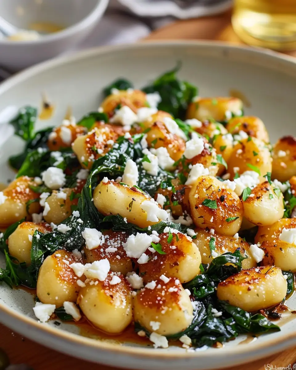 Crispy Gnocchi with Spinach and Feta: A Simple Delicacy to Savor