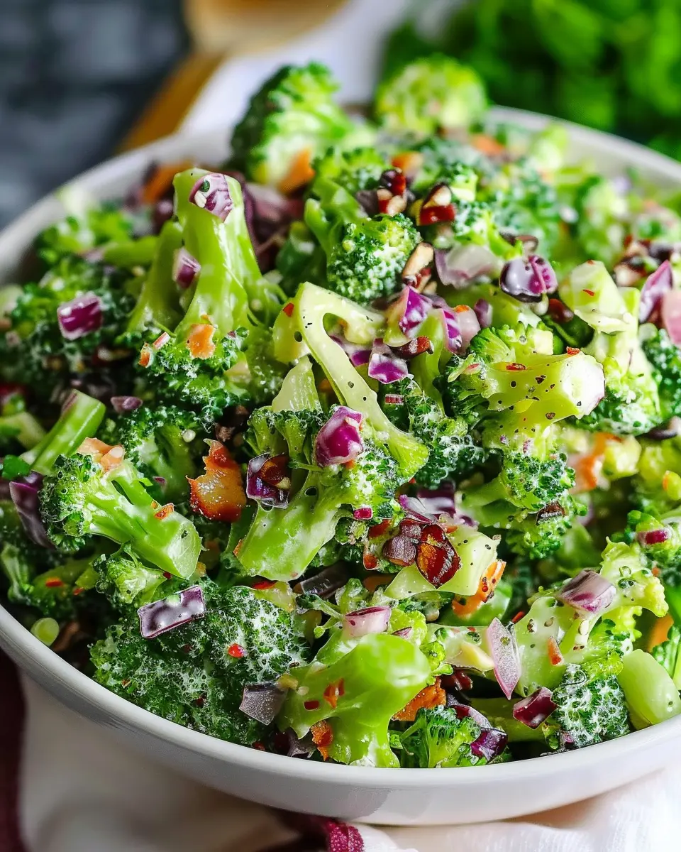 The Best Broccoli Salad with Turkey Bacon and Chicken Ham Delight