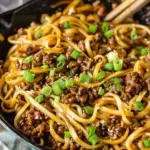 Ground Beef Mongolian Noodles