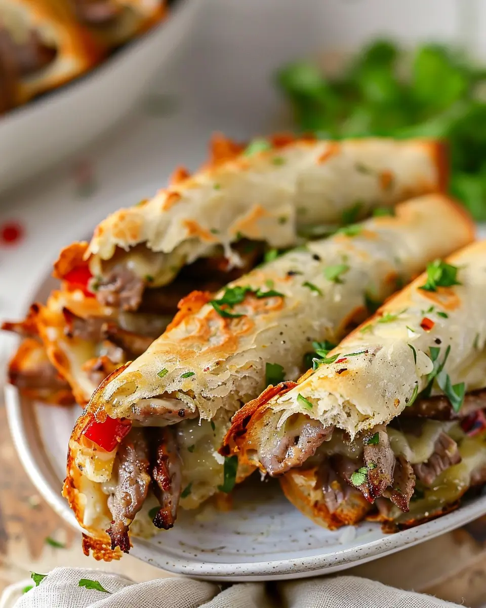 Keto Philly Cheesesteak Rolls with Turkey Bacon and Chicken Ham
