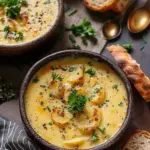 Hearty Cheddar Garlic Herb Potato Soup