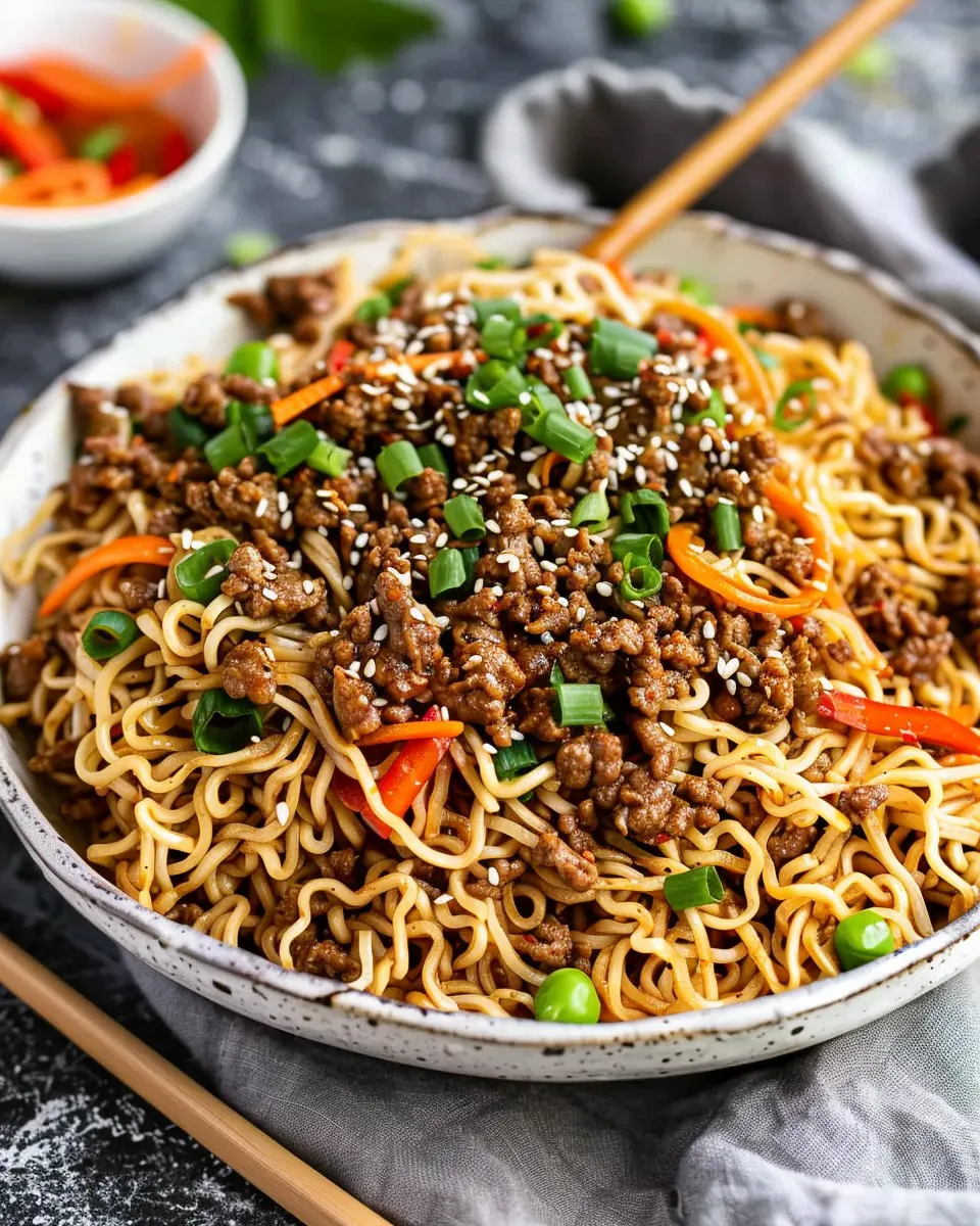 Mongolian Ground Beef Noodles: Easy Comfort Food Delight