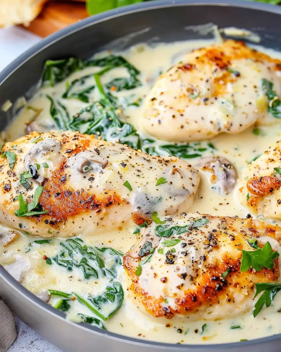 Creamy Chicken Breast in Spinach Parmesan Sauce: A Cozy Delight