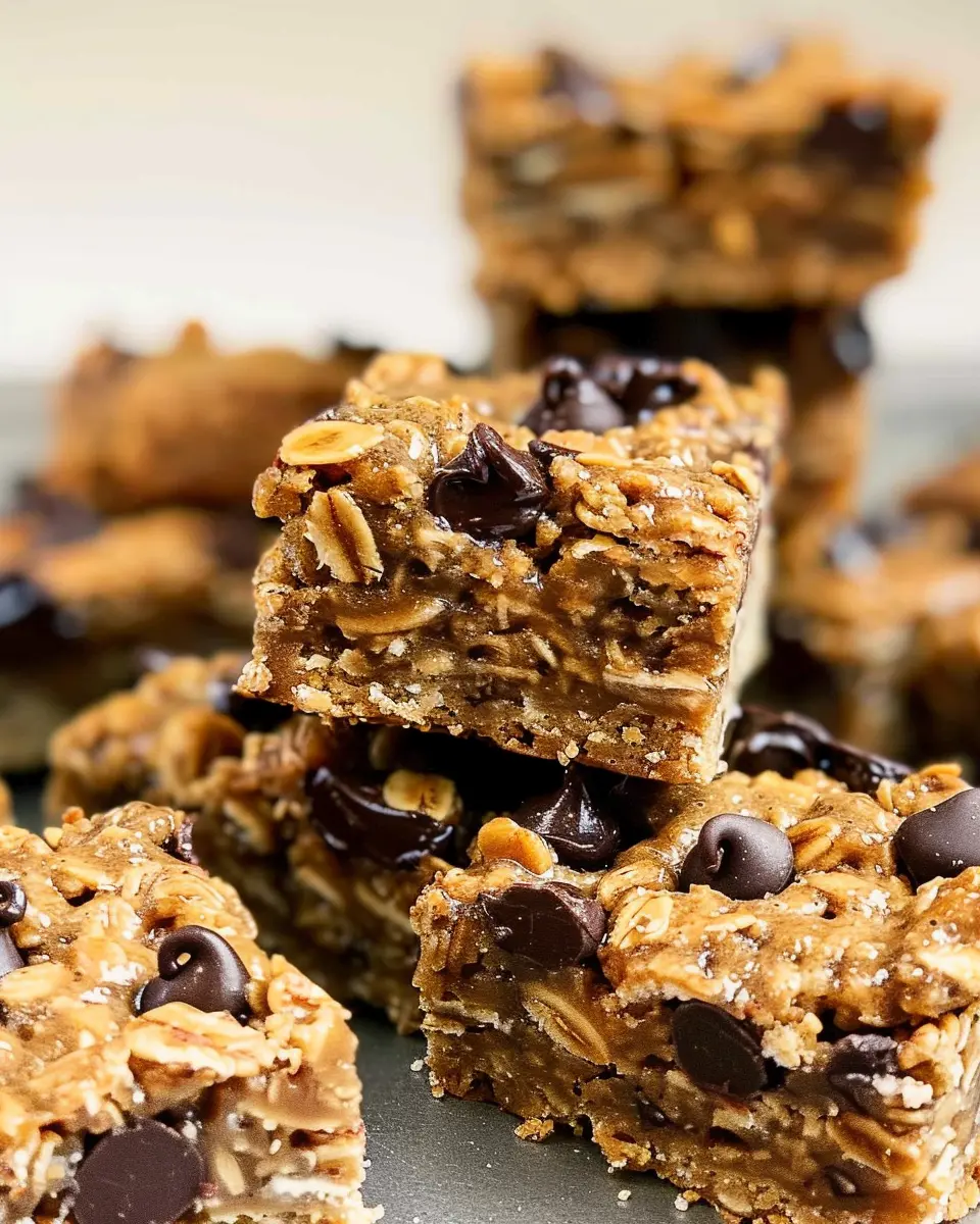 Peanut Butter Banana Chocolate Chip Oatmeal Bars Made Easy