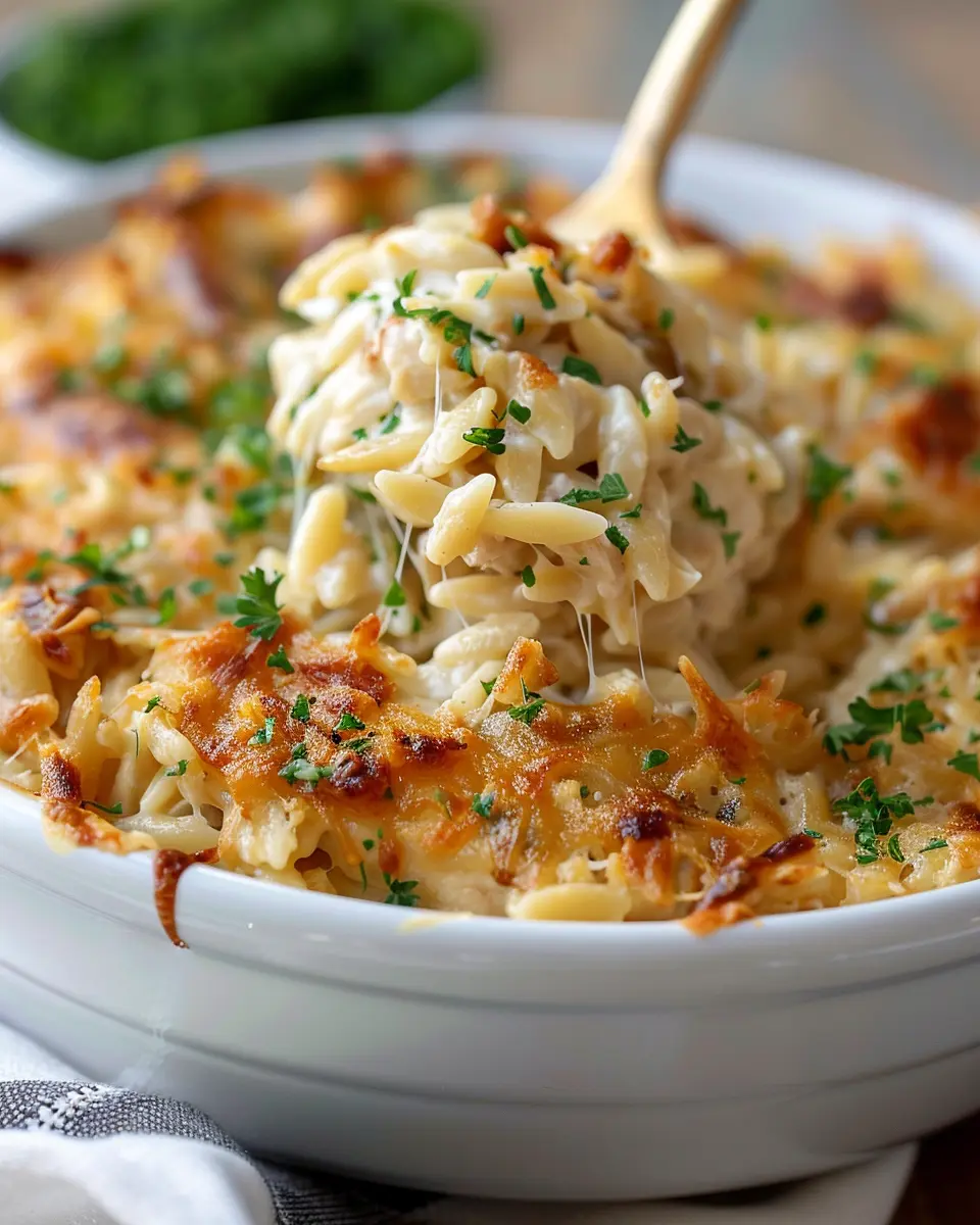 French Onion Chicken Orzo Casserole: A Cozy Family Favorite
