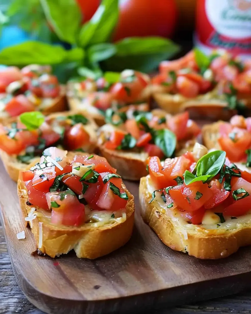 Cheesy Bruschetta Bites with Turkey Bacon for an Easy Snack