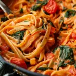 One-Pan Creamy Tomato Spinach Pasta