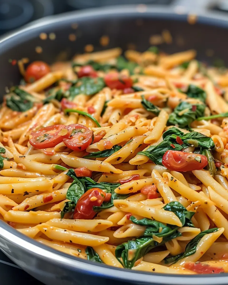 One-Pot Spinach Tomato Pasta Delight for Quick Weeknight Dinners