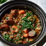 Slow Cooker Sausage and Lentil Stew