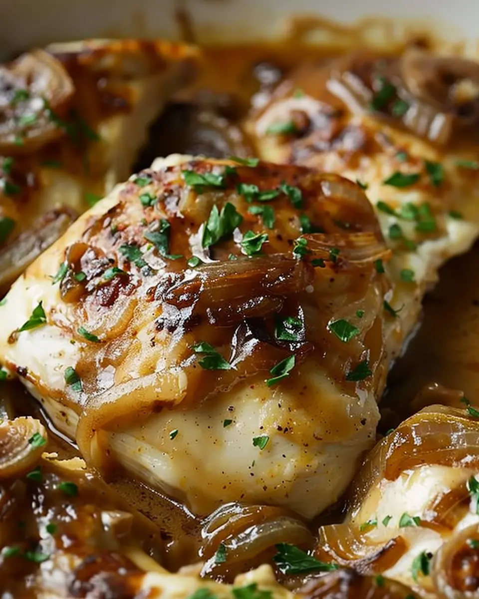 French Onion Chicken: A Juicy Twist with Turkey Bacon Delight