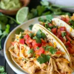 Slow Cooker Queso Chicken Tacos