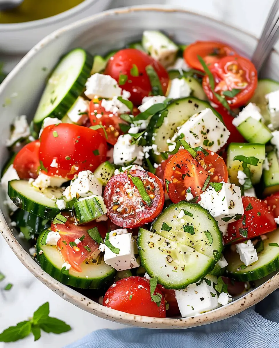 Greek Cucumber Tomato Feta Salad: Refreshing, Easy Weeknight Delight